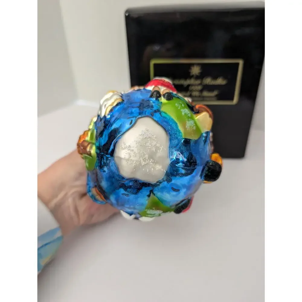 Christopher Radko United We Stand 1999 World Globe Children Glass Ornament
